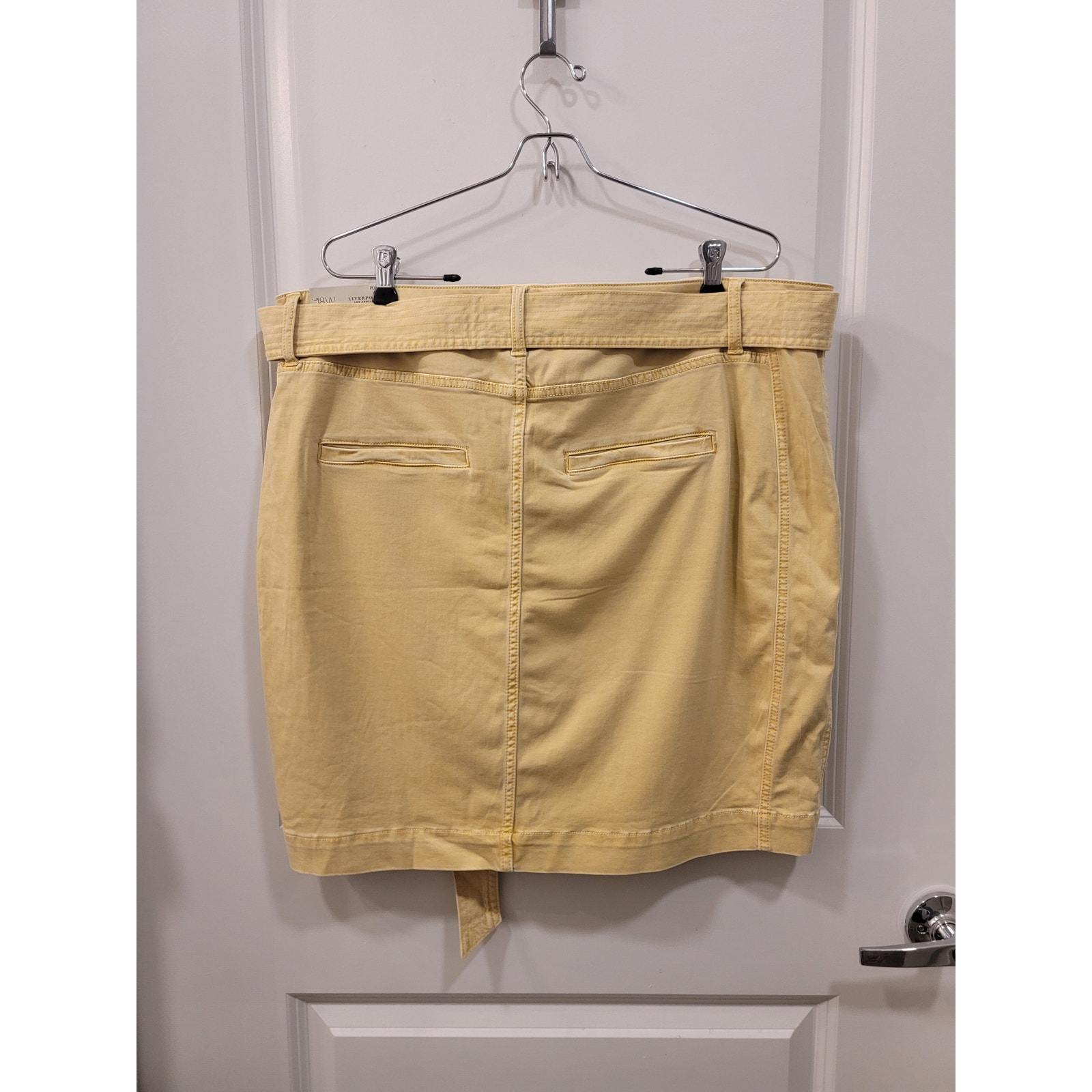 Liverpool Belted Skirt In Mustard Gold — image 4 of 8